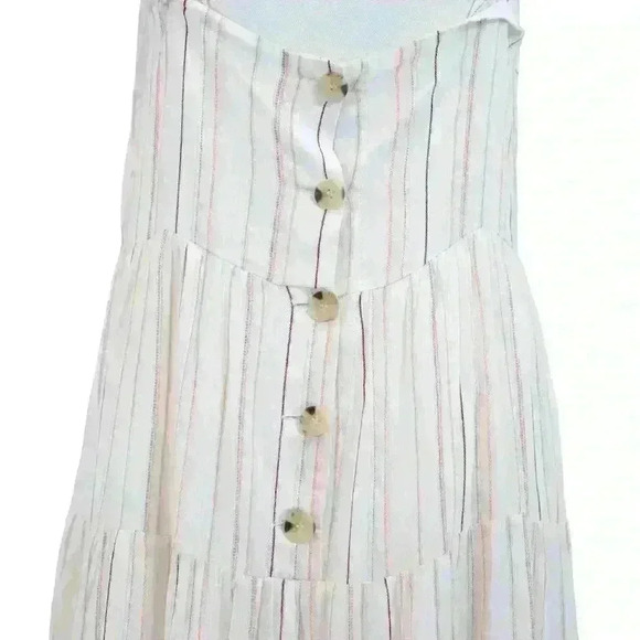 Blu Pepper White Pinstriped Maxi Sundress w/ Tank Top & Tiered Skirt Size Small - Picture 6 of 8